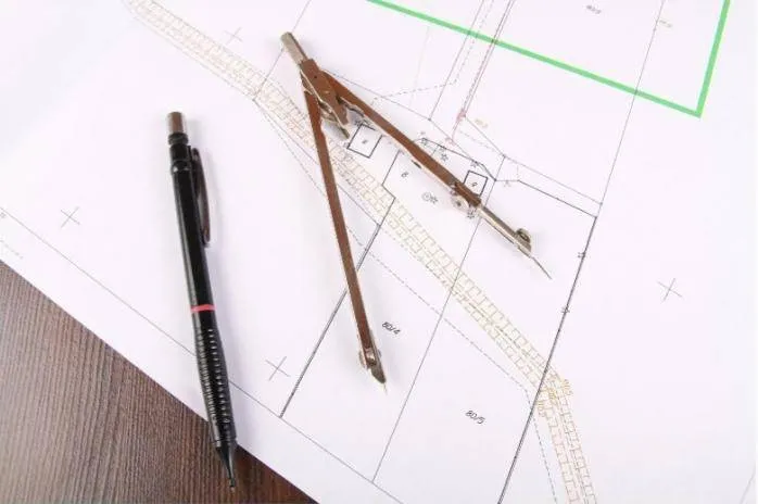 Plan topografic Plan topografic cu creion.